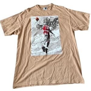 Phat Doc Michael Jordan Tan Short Sleeve Tee with Artistic Graphic